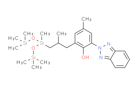 CAS No. 155633-54-8, 2-(2H-benzo[d][1,2,3]triazol-2-yl)-6-(3-(1,1,1,3,5,5,5-heptamethyltrisiloxan-3-yl)-2-methylpropyl)-4-methylphenol