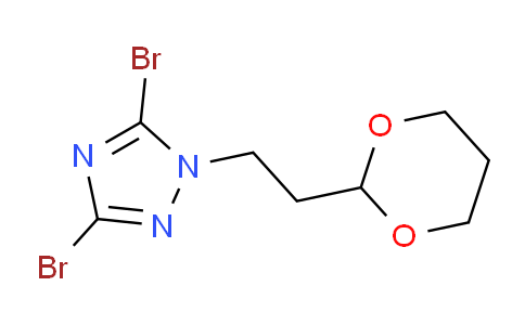 CAS No. 1240568-05-1, 3,5-Dibromo-1-[2-(1,3-dioxan-2-yl)ethyl]-1H-1,2,4-triazole