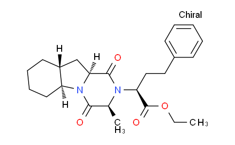 CAS No. 149881-40-3, ethyl (S)-2-((3S,5aS,9aR,10aS)-3-methyl-1,4-dioxodecahydropyrazino[1,2-a]indol-2(1H)-yl)-4-phenylbutanoate