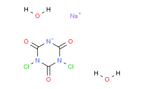 CAS No. 51580-86-0, sodium 3,5-dichloro-2,4,6-trioxo-1,3,5-triazinan-1-ide dihydrate