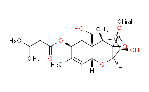 CAS No. 34114-98-2, (2R,2'S,3R,4S,5S,5AR,7S,9aR)-3,4-dihydroxy-5a-(hydroxymethyl)-5,8-dimethyl-2,3,4,5,5a,6,7,9a-octahydrospiro[2,5-methanobenzo[b]oxepine-10,2'-oxiran]-7-yl 3-methylbutanoate