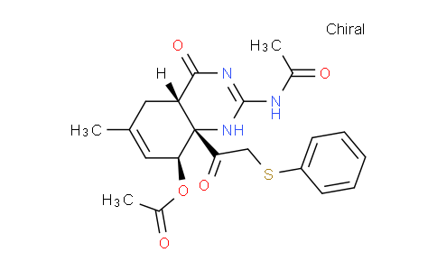 CAS No. 86971-03-1, (4AS,8S,8aS)-2-acetamido-6-methyl-4-oxo-8a-(2-(phenylthio)acetyl)-1,4,4a,5,8,8a-hexahydroquinazolin-8-yl acetate