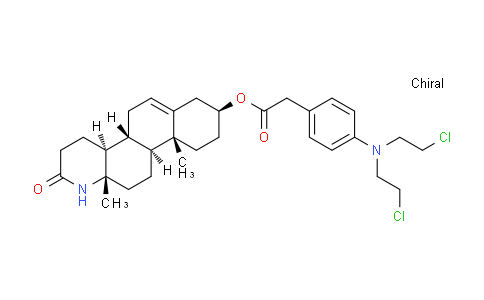 CAS No. 53039-94-4, (4AS,4bR,8S,10aR,10bS,12aS)-10a,12a-dimethyl-2-oxo-1,2,3,4,4a,4b,5,7,8,9,10,10a,10b,11,12,12a-hexadecahydronaphtho[2,1-f]quinolin-8-yl 2-(4-(bis(2-chloroethyl)amino)phenyl)acetate