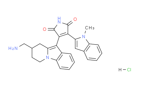 CAS No. 1241725-87-0, 3-(8-(Aminomethyl)-6,7,8,9-tetrahydropyrido[1,2-a]indol-10-yl)-4-(1-methyl-1H-indol-2-yl)-1H-pyrrole-2,5-dione hydrochloride