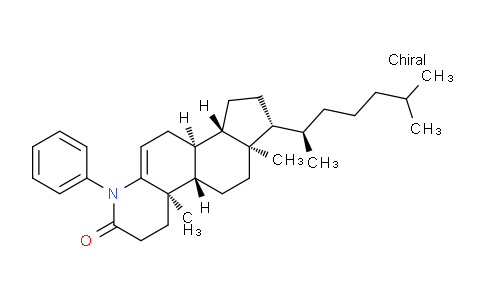 CAS No. 20237-53-0, (4AR,4bS,6aR,7R,9aS,9bS)-4a,6a-dimethyl-7-((R)-6-methylheptan-2-yl)-1-phenyl-4,4a,4b,5,6,6a,7,8,9,9a,9b,10-dodecahydro-1H-indeno[5,4-f]quinolin-2(3H)-one