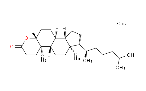 CAS No. 2061-74-7, (4AR,4bS,6aR,7R,9aS,9bS,11aR)-4a,6a-dimethyl-7-((R)-6-methylheptan-2-yl)tetradecahydroindeno[5,4-f]chromen-2(3H)-one