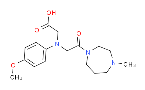 CAS No. 1142205-94-4, 2-((4-Methoxyphenyl)(2-(4-methyl-1,4-diazepan-1-yl)-2-oxoethyl)amino)acetic acid