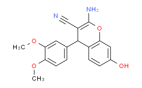 CAS No. 312266-56-1, 2-Amino-4-(3,4-dimethoxyphenyl)-7-hydroxy-4H-chromene-3-carbonitrile