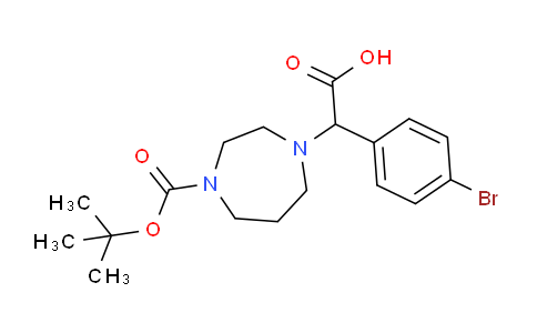 CAS No. 834884-94-5, 2-(4-Bromophenyl)-2-(4-(tert-butoxycarbonyl)-1,4-diazepan-1-yl)acetic acid