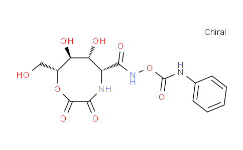 CAS No. 132063-05-9, (5R,6R,7S,8R)-6,7-Dihydroxy-8-(hydroxymethyl)-2,3-dioxo-N-((phenylcarbamoyl)oxy)-1,4-oxazocane-5-carbimidic acid