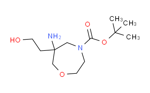 CAS No. 2306271-37-2, tert-butyl 6-amino-6-(2-hydroxyethyl)-1,4-oxazepane-4-carboxylate
