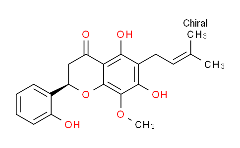 CAS No. 204127-54-8, (R)-5,7-Dihydroxy-2-(2-hydroxyphenyl)-8-methoxy-6-(3-methylbut-2-en-1-yl)chroman-4-one