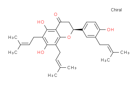 CAS No. 83474-69-5, (S)-5,7-Dihydroxy-2-(4-hydroxy-3-(3-methylbut-2-en-1-yl)phenyl)-6,8-bis(3-methylbut-2-en-1-yl)chroman-4-one