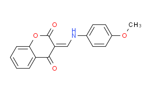 CAS No. 364602-08-4, 3-(((4-Methoxyphenyl)amino)methylene)chroman-2,4-dione