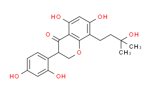 CAS No. 62682-11-5, 3-(2,4-Dihydroxyphenyl)-5,7-dihydroxy-8-(3-hydroxy-3-methylbutyl)chroman-4-one