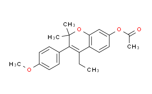 CAS No. 5218-92-8, 4-Ethyl-3-(4-methoxyphenyl)-2,2-dimethyl-2H-chromen-7-yl acetate
