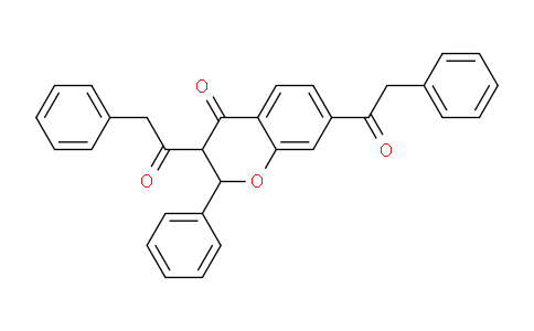 CAS No. 644973-71-7, 1,1'-(4-Oxo-2-phenylchroman-3,7-diyl)bis(2-phenylethanone)