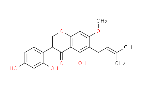 CAS No. 142488-54-8, 3-(2,4-Dihydroxyphenyl)-5-hydroxy-7-methoxy-6-(3-methylbut-2-en-1-yl)chroman-4-one
