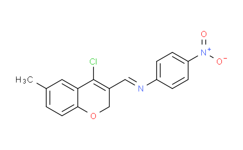CAS No. 110361-35-8, N-((4-Chloro-6-methyl-2H-chromen-3-yl)methylene)-4-nitroaniline