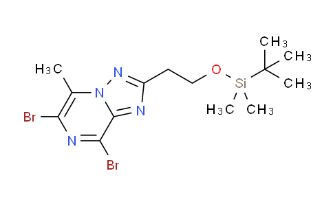 CAS No. 2428557-56-4, 6,8-Dibromo-2-(2-((tert-butyldimethylsilyl)oxy)ethyl)-5-methyl-[1,2,4]triazolo[1,5-a]pyrazine