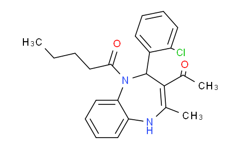 CAS No. 362503-73-9, 1-(3-acetyl-2-(2-chlorophenyl)-4-methyl-2,5-dihydro-1H-benzo[b][1,4]diazepin-1-yl)pentan-1-one