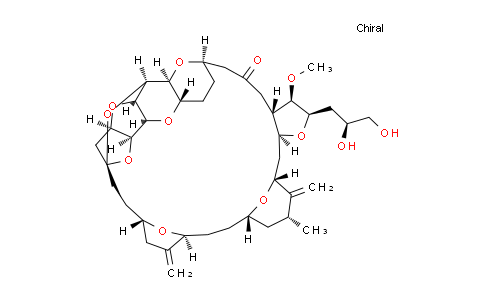MC771587 | 253128-15-3 | (1S,3S,6S,9S,12S,14R,16R,18S,20R,21R,22S,26R,29S,31R,32S,33R,35R,36S)-20-[(2S)-2,3-dihydroxypropyl]-21-methoxy-14-methyl-8,15-dimethylidene-2,19,30,34,37,39,40,41-octaoxanonacyclo[24.9.2.13,32.13,33.16,9.112,16.018,22.029,36.031,35]hentetracontan-24-one