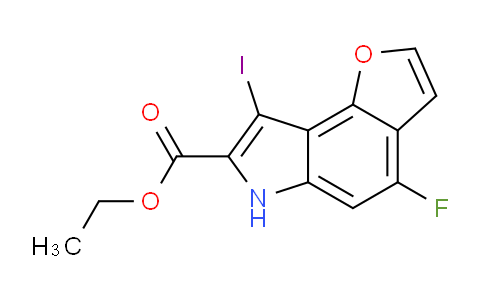 CAS No. 1037763-99-7, ethyl 4-fluoro-8-iodo-6H-furo[2,3-e]indole-7-carboxylate
