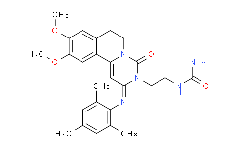 CAS No. 1884461-72-6, 2-[9,10-dimethoxy-4-oxo-2-(2,4,6-trimethylphenyl)imino-6,7-dihydropyrimido[6,1-a]isoquinolin-3-yl]ethylurea