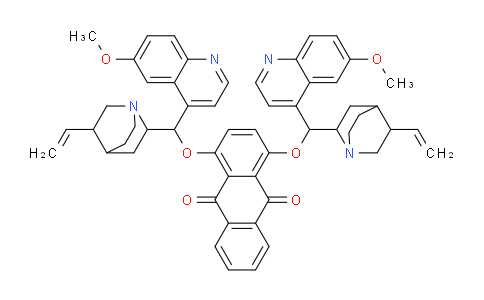 CAS No. 700840-83-1, 1,4-Bis((6-methoxyquinolin-4-yl)(5-vinylquinuclidin-2-yl)methoxy)anthracene-9,10-dione