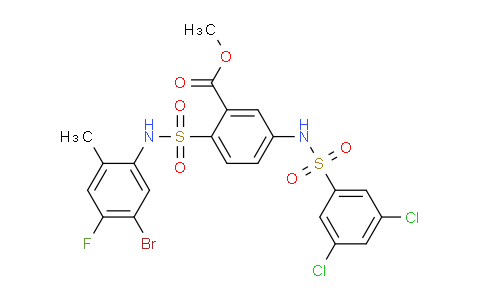 CAS No. 2275619-53-7, Methyl 2-(N-(5-bromo-4-fluoro-2-methylphenyl)sulfamoyl)-5-((3,5-dichlorophenyl)sulfonamido)benzoate