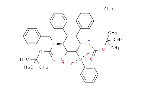 CAS No. 1004316-38-4, tert-butyl benzyl((2S,5S)-5-((tert-butoxycarbonyl)amino)-3-hydroxy-1,6-diphenyl-4-(phenylsulfonyl)hexan-2-yl)carbamate