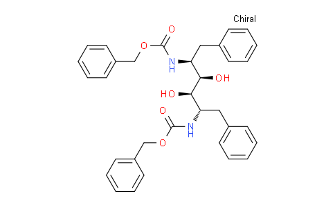 CAS No. 137649-69-5, dibenzyl ((2S,3R,4R,5S)-3,4-dihydroxy-1,6-diphenylhexane-2,5-diyl)dicarbamate