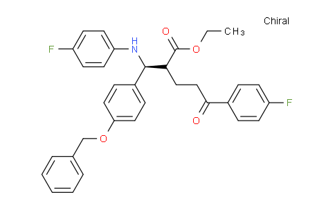CAS No. 1542145-00-5, ethyl 2-((S)-(4-(benzyloxy)phenyl)((4-fluorophenyl)amino)methyl)-5-(4-fluorophenyl)-5-oxopentanoate