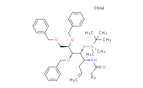CAS No. 1372800-41-3, N-((4R,5R,6R,7R)-6,7,8-tris(benzyloxy)-5-((tert-butyldimethylsilyl)oxy)oct-1-en-4-yl)acetamide