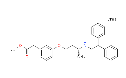 CAS No. 610319-01-2, methyl (R)-2-(3-(3-((2,2-diphenylethyl)amino)butoxy)phenyl)acetate