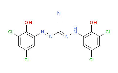 CAS No. 114592-65-3, N',2-Bis(3,5-dichloro-2-hydroxyphenyl)diazenecarbohydrazonoyl cyanide