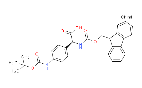 CAS No. 265321-13-9, (S)-2-((((9H-Fluoren-9-yl)methoxy)carbonyl)amino)-2-(4-((tert-butoxycarbonyl)amino)phenyl)acetic acid