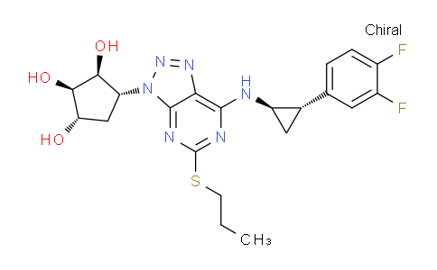 CAS No. 220347-05-7, (1S,2R,3S,4R)-4-[7-[[(1R,2S)-2-(3,4-difluorophenyl)cyclopropyl]amino]-5-propylsulfanyltriazolo[4,5-d]pyrimidin-3-yl]cyclopentane-1,2,3-triol