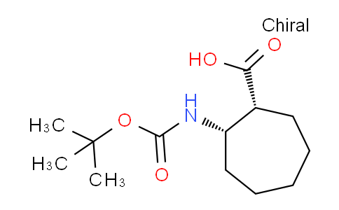 CAS No. 1212407-62-9, (1R,2S)-2-((tert-Butoxycarbonyl)amino)cycloheptanecarboxylic acid