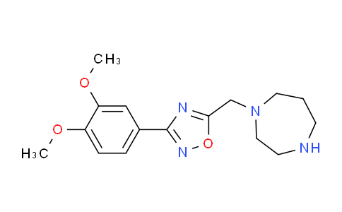 CAS No. 1243100-90-4, 5-((1,4-Diazepan-1-yl)methyl)-3-(3,4-dimethoxyphenyl)-1,2,4-oxadiazole