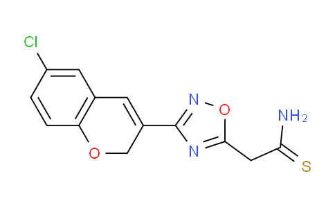 CAS No. 1269530-69-9, 2-(3-(6-Chloro-2H-chromen-3-yl)-1,2,4-oxadiazol-5-yl)ethanethioamide