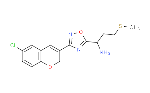 CAS No. 1269534-64-6, 1-(3-(6-Chloro-2H-chromen-3-yl)-1,2,4-oxadiazol-5-yl)-3-(methylthio)propan-1-amine