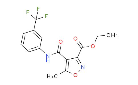 CAS No. 338761-34-5, Ethyl 5-methyl-4-((3-(trifluoromethyl)phenyl)carbamoyl)isoxazole-3-carboxylate