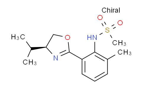 CAS No. 480444-15-3, (Methanesulfonamide,N-[2-[(4S)-4,5-dihydro-4-(1-methylethyl)-2-oxazolyl]-6-methylphenyl]- )