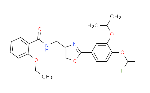 CAS No. 937782-05-3, N-[[2-[4-(difluoromethoxy)-3-propan-2-yloxyphenyl]-1,3-oxazol-4-yl]methyl]-2-ethoxybenzamide