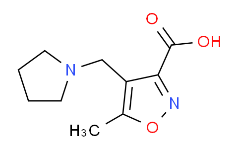 CAS No. 893750-02-2, 5-methyl-4-(pyrrolidin-1-ylmethyl)isoxazole-3-carboxylic acid