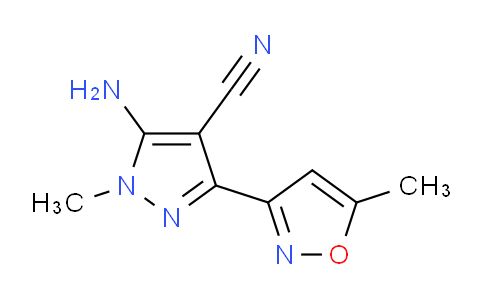 CAS No. 1260740-36-0, 5-amino-1-methyl-3-(5-methylisoxazol-3-yl)-1H-pyrazole-4-carbonitrile