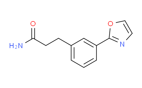 CAS No. 1799434-49-3, 3-(3-(Oxazol-2-yl)phenyl)propanamide