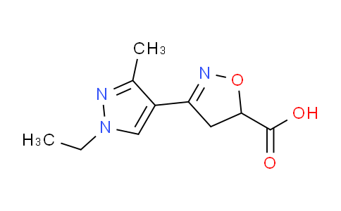 CAS No. 907990-49-2, 3-(1-Ethyl-3-methyl-1H-pyrazol-4-yl)-4,5-dihydroisoxazole-5-carboxylic acid