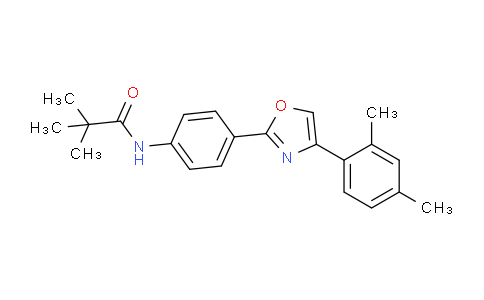 CAS No. 1029726-05-3, N-(4-(4-(2,4-Dimethylphenyl)oxazol-2-yl)phenyl)pivalamide